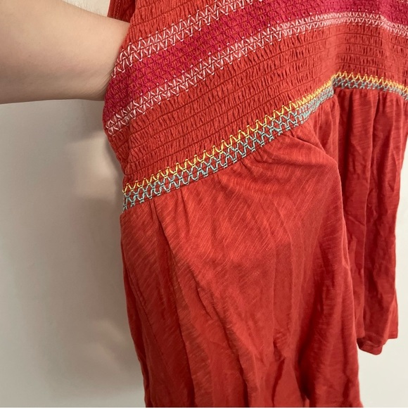 NEW NWT TORRID 3 Plus Size Super Soft Smocked High Neck Babydoll Top Orange Tank - Picture 9 of 15